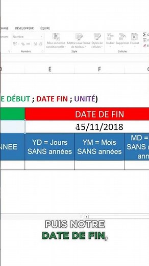 EXCEL - Calculate the difference between 2 dates