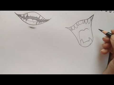 Vampire Mouth Drawing | Realistic Vampire Fangs Art Tutorial 🩸