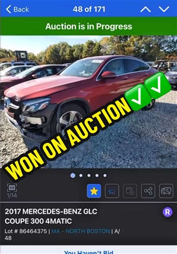 2017 Mercedes Benz GLC Coupe Auction Win in Nigeria
