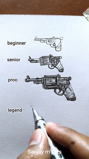 how to draw revolver gun 🔫? #revolver #gun #art #drawings #fbreels #pencil #artwork #reels #sketching | Sanjay m Arts