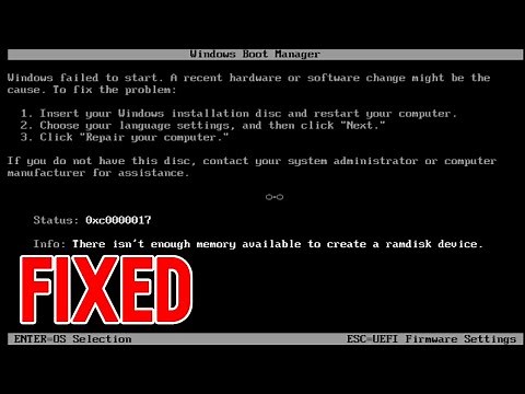 How to Fixed Error Code Status: 0xc0000017 Windows 10 (SOLVED) (FIXED Tutorial)