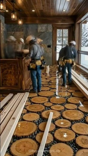 Epoxy Log Slice Cabin Bar – Satisfying Build Timelapse