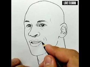 VERY EASY , how to draw michael jordan nba / learn drawing tutorial