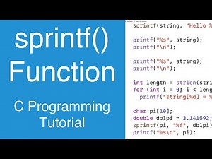 sprintf() Function | C Programming Tutorial