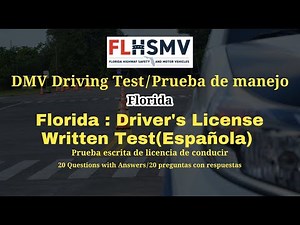 Española Florida DMV Permit Test | Written Test | Spanish | FLHSMV | Prueba de manejo
