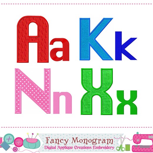Alphabet Fonts Applique Embroidery - Machine Embroidery Monogram Design -1972 - Etsy