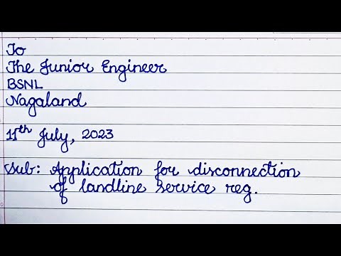 Landline Disconnection letter| How to write application for disconnecting landline telephone service