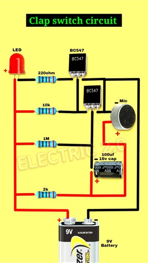 Clap Switch circuit diagram | Electric 2.0