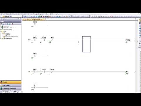 Pneumatic PLC Ladder Diagram Tutorial in GX Works 2 for Sequence A+ B+ A- B- Automation