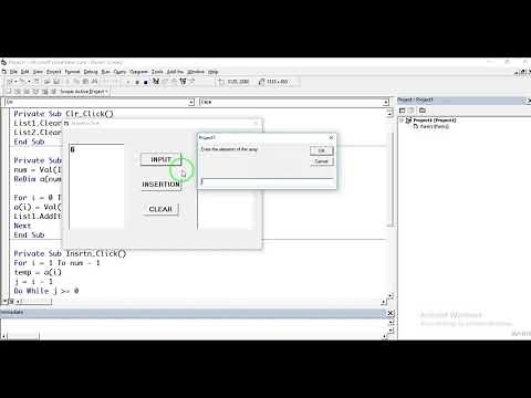 Insertion Sorting in Visual Basic 6.0 (Form Design, Coding, Ascending and Descending Order)
