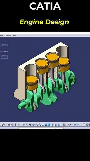 Catia Engine Design https://youtu.be/FlXY4ynNga0 #cad #catia #catiav5 #catiatutorials #automobile