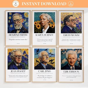 Famous Psychologists Poster Bundle, Sigmund Freud, Carl Rogers, Mental Health Poster, Psychoanalysis, Behaviorist - Etsy