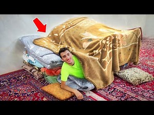 How I Built a Pillow Fort With a Secret Escape Tunnel !