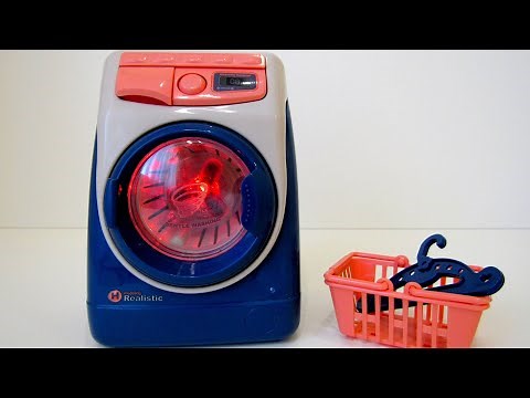 Toy Washing Machine with Light Inside Mini Playset Unboxing and Review