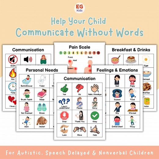 Communication Cards for Nonverbal Kids, Printable Autism Visual Aid Boards, AAC Speech Therapy Tools, Children Emotions & Needs Flashcards - Etsy Australia