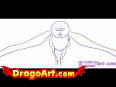 How to draw a winged wolf, step by step