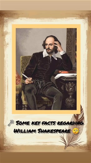 Key facts about William Shakespeare. #english #englishliterature #shakespeare #shortvideo #reels
