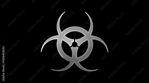 Biohazard symbol sign of biological threat. 3D medical Stock Video