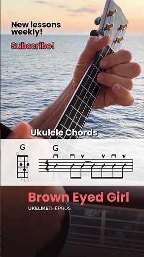 Brown Eyed Girl Ukulele Chords 🎸 Granddaddy Strum (Key of C)