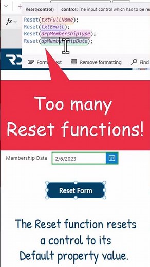 Reset Multiple Controls in Power Apps Quickly with this Pro Tip! #Shorts