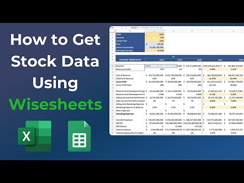 How To Get Stock Data On Excel & Google Sheets Using Wisesheets (Full-guide)