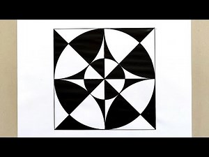 Square Geometry Art || Square Geometry Pattern || Simple Art Drawing || Geometric Square Design