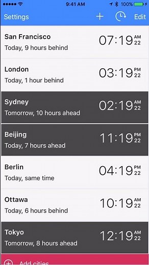 The World Clock by timeanddate.com - iOS app