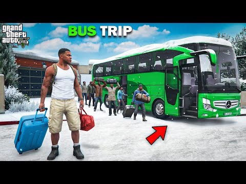 Franklin First Bus Trip In A New City in GTA 5 ! (GTA 5 mods)