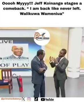 Jeff Koinange stages. “ I am back like never left. Walikuwa Wameniua”