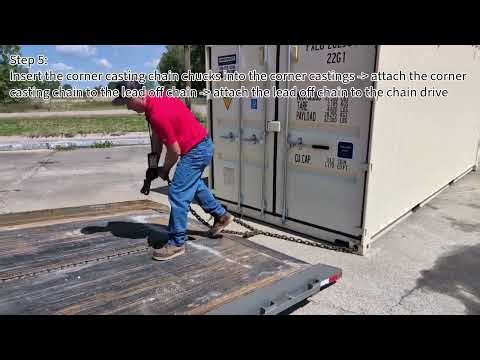 Contral CDU 39 Chain Drive Trailer Demo (Loading the first 20' container)