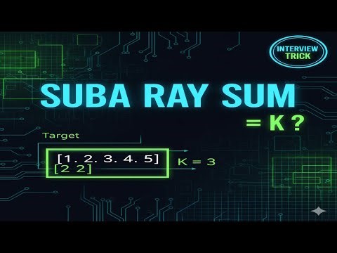 Subarray Sum Equals K — Clean, Interview-Ready Explanation (Google, Amazon, Microsoft)