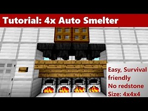 Easy Super Smelter 1.13 - Tutorial (Minecraft 1.10, 1.11, 1.12, 1.13 PC/XBox/PS4/PE)
