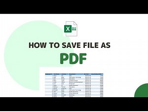 How to Save Excel file as PDF (Easy Way)