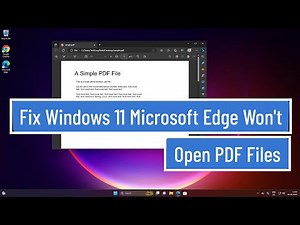Fix Windows 11 Microsoft Edge Won't Open PDF Files | How to Solve Can't open PDF Files With Edge
