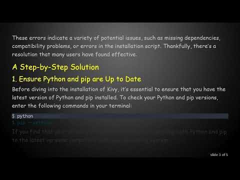 Resolving the Cannot Install Kivy Error on MAC OS 10.11.6