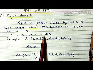 Types of set - subset/ proper subset - lecture5/ discrete mathematics