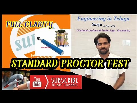 STANDARD PROCTOR TEST to determine maximum dry density and optimum moisture content.