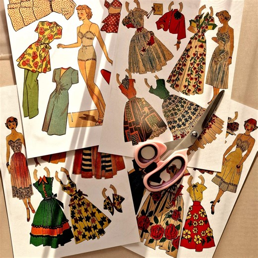 Printable Vintage Paper Doll Set With Clothes (PDF) - Etsy