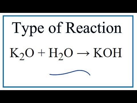 Type of Reaction for K2O + H2O = KOH