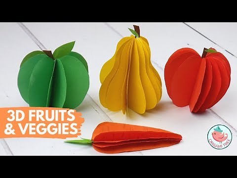 3D Paper Fruit & Vegetables Craft Ideas!