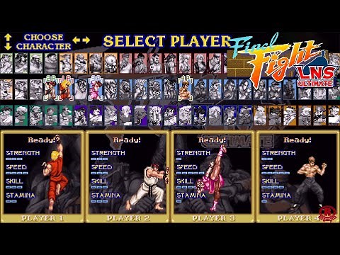 Final Fight X Street Fighter (4 Players) Co-op Gameplay - Ken/Ryu/Chun-Li/Fei Long [1080p 60fps]
