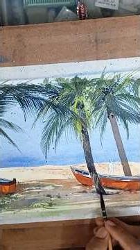 How to paint a Beach Scene in Watercolor #watercolor #art #landscapepainting