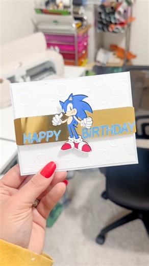 ✨ Did you know you can emboss with your Cricut—even without an embossing folder? I used my favorite little hack with the Cricut debossing tip to create this custom card for my son, and the theme was one of his favorites: Sonic the Hedgehog 🦔💙. Embossing is one of those techniques that can make a simple card look so professional, but a lot of crafters think it’s too complicated or that you need expensive tools. With this trick, you can get beautiful raised textures using just your Cricut, the d