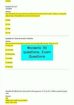 Wonderlic 50 questions Exam Questions video