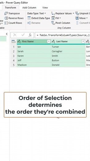EASILY Merge Columns in Excel with Power Query #shorts