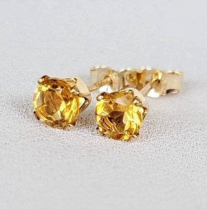 14K SOLID Gold Citrine Stud Earrings - 14k White Gold Citrine - 14k Gold Filled Citrine - 925 Sterling Silver Citrine Jewelry - Etsy