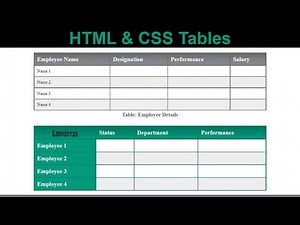 HTML Tables Tutorial with CSS Styling | Tables in HTML and CSS