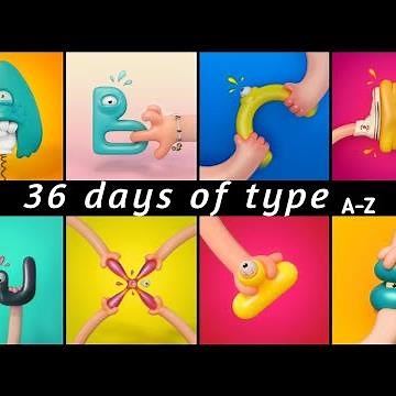 Hand style Alphabets_36 days of type. A - Z alphabet. Graphics design, ASMR, emoji.
