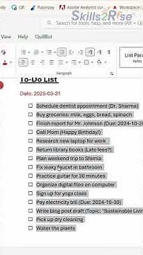 To Do List in Word