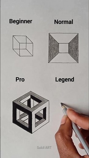 How to Draw 3d Cube 🤩✨ #art #drawing #artist #shortsfeed